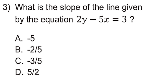 GED slope of equation practice