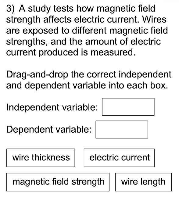 GED independent and dependent variable practice