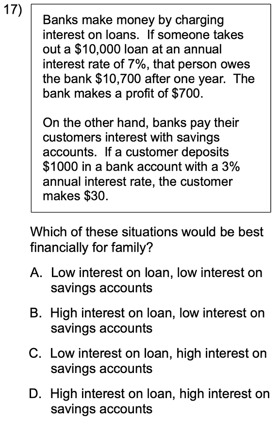 GED economics practice question