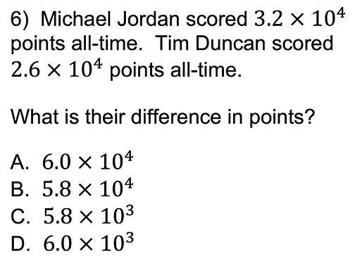GED scientific notation difference practice