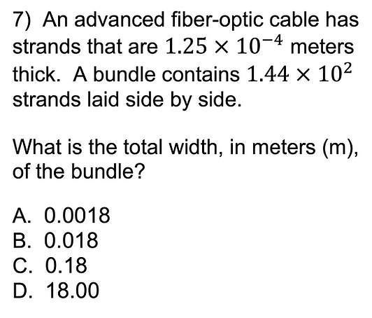 GED scientific notation total width practice