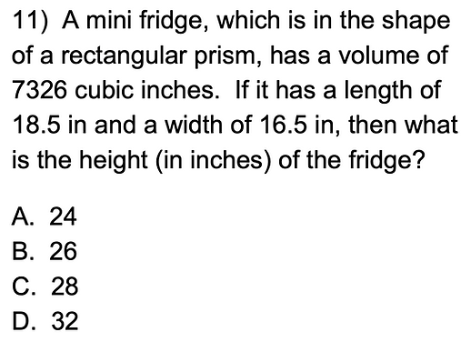 GED volume rectangular prism practice