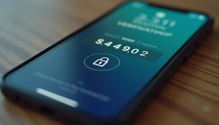 Close-up of a smartphone screen displaying a multi-factor authentication prompt