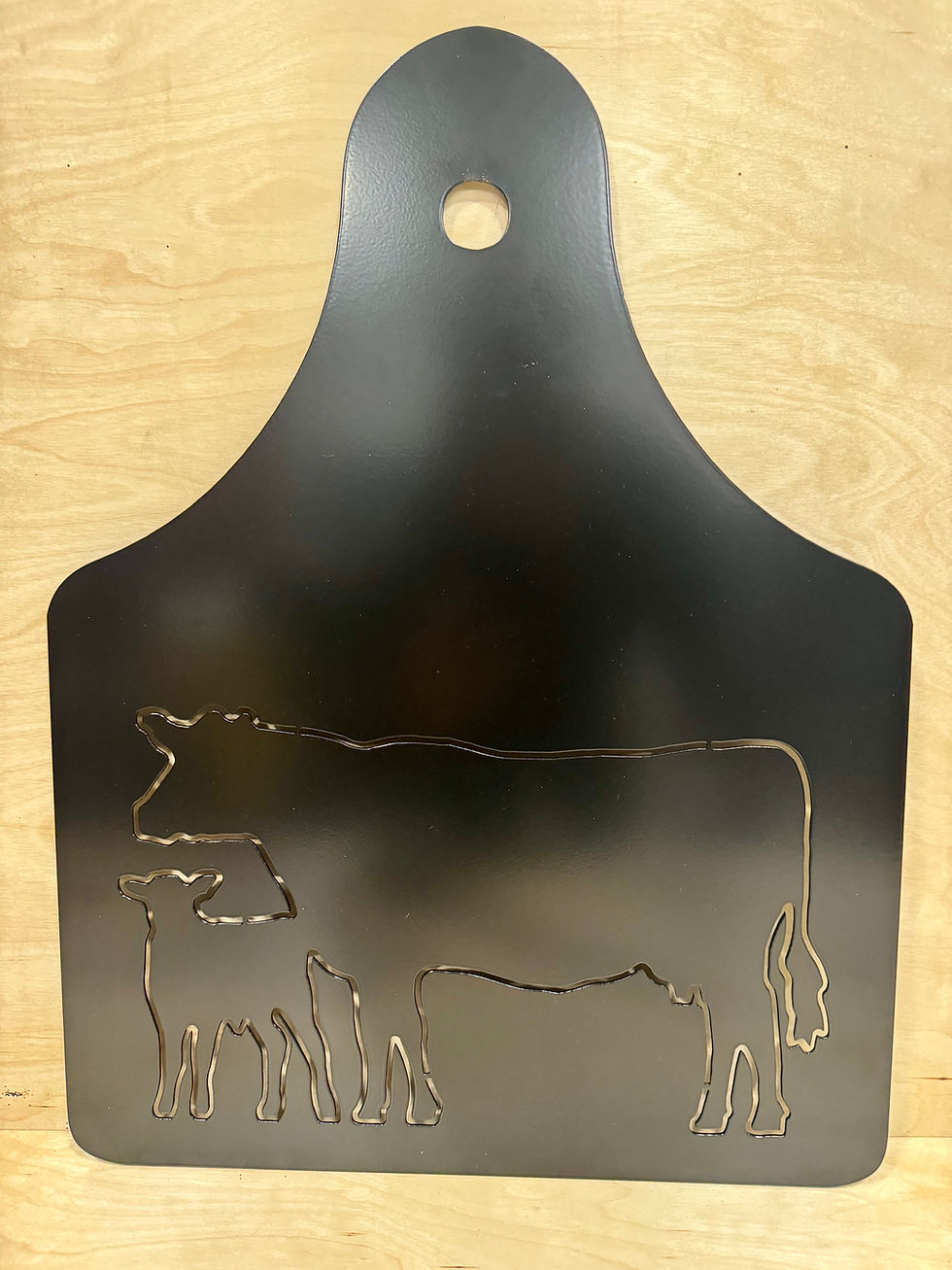 Thumbnail: Personalized Metal Ear Tag Wall Hanging