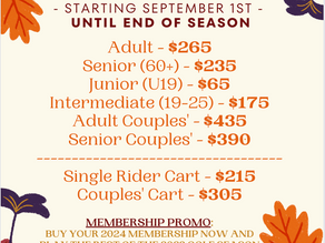 ATTN: 2023 Fall Memberships Available Sept. 1st!