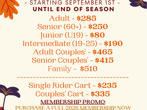 ATTN: 2025 Fall Highview Memberships Available Now!