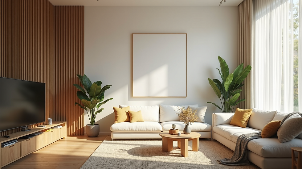 Eye-level view of a well-ventilated living room