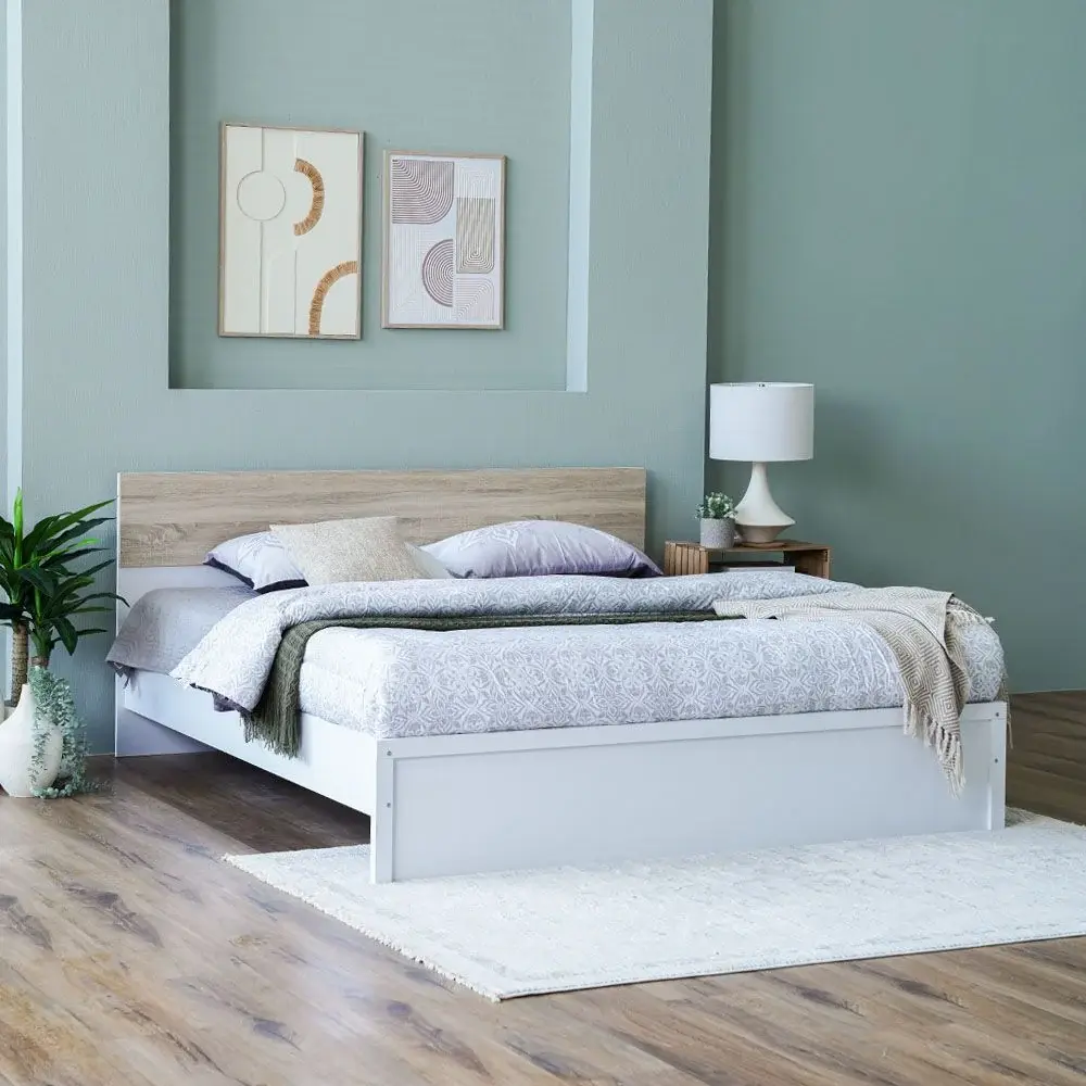 Aurora 180X200 King Bed - White / Natural Oak 5 6 reviews