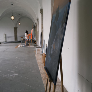 the painting in progress