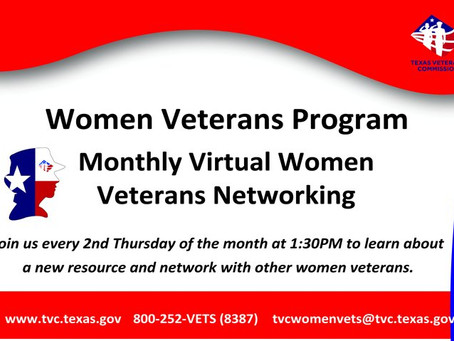 Monthly Virtual Women Veterans Networking Meeting - Dec. Topic: **Education Benefits**