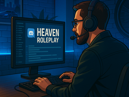 homem mexendo no computador no servidor Heaven RP
