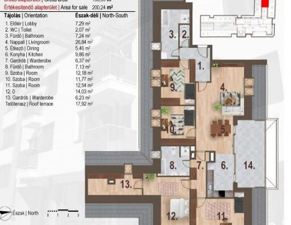 Indexkép: 5 szobás, 167,82 nm-es lakás - Budapest IV.