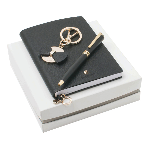 Kit caderno, chaveiro e Caderno.