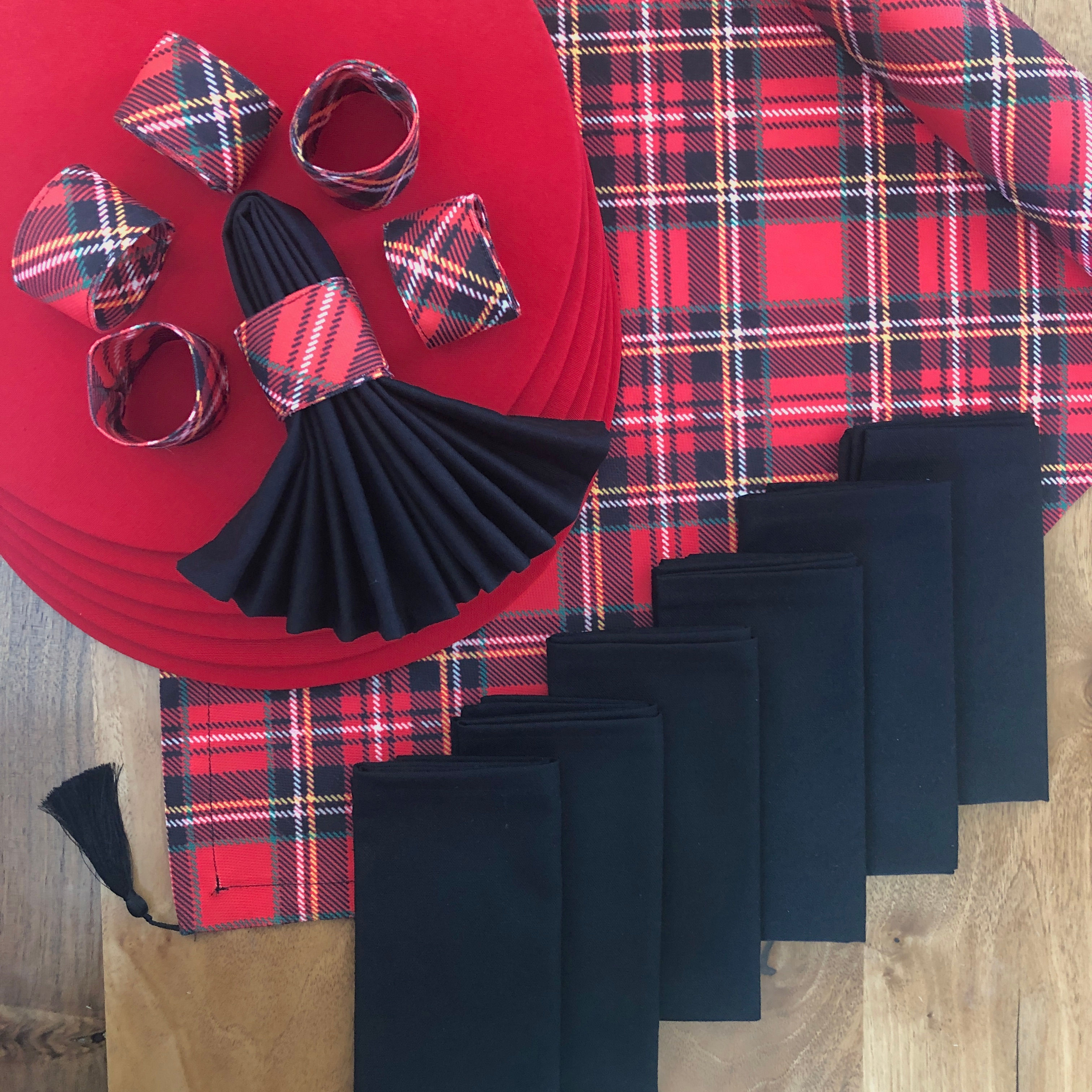 Ekose Desen Peçete Halkalı Takım 3