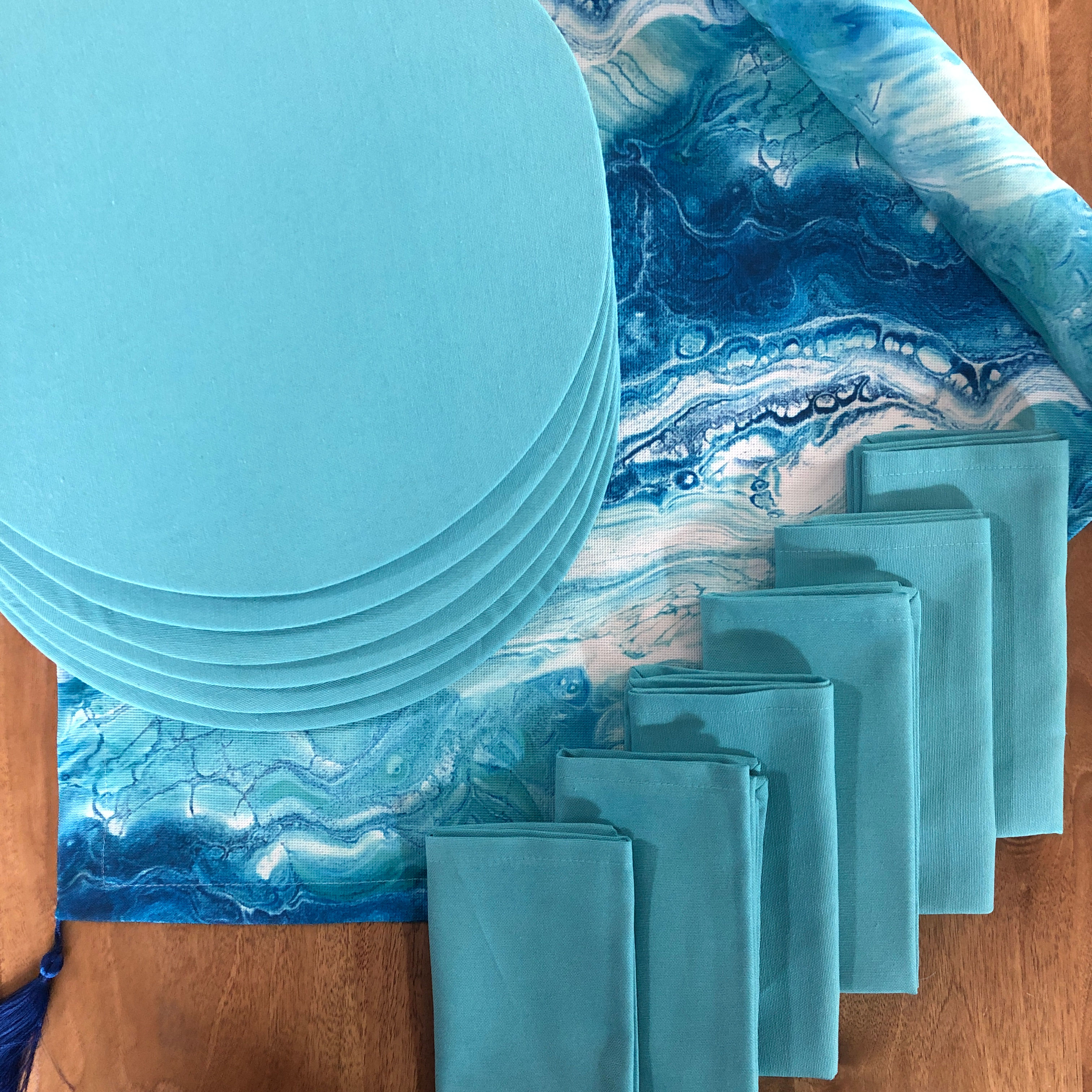 Okyanus Desen Peçeteli Takım