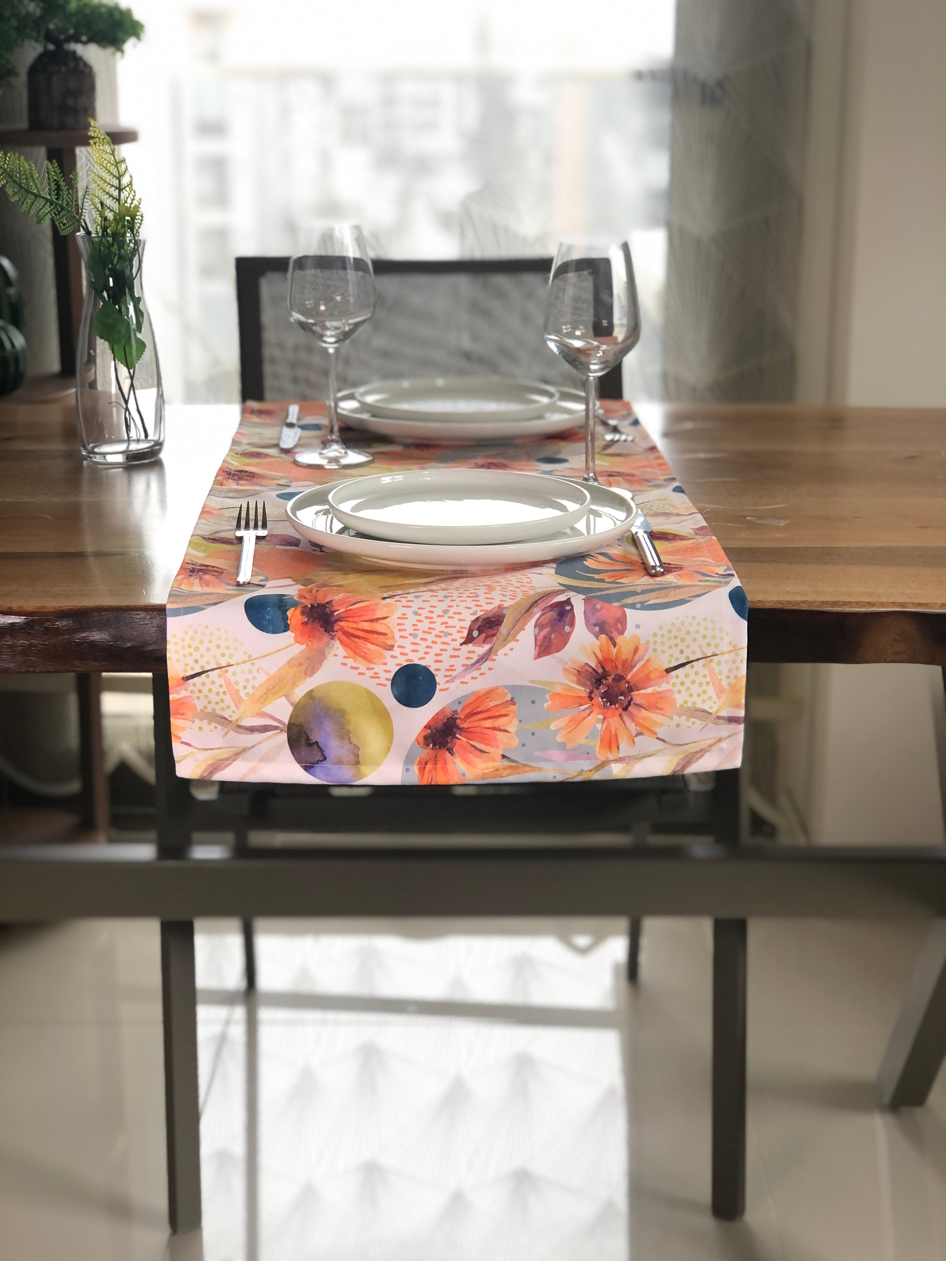 Nergis Desen Kare Runner Örtü