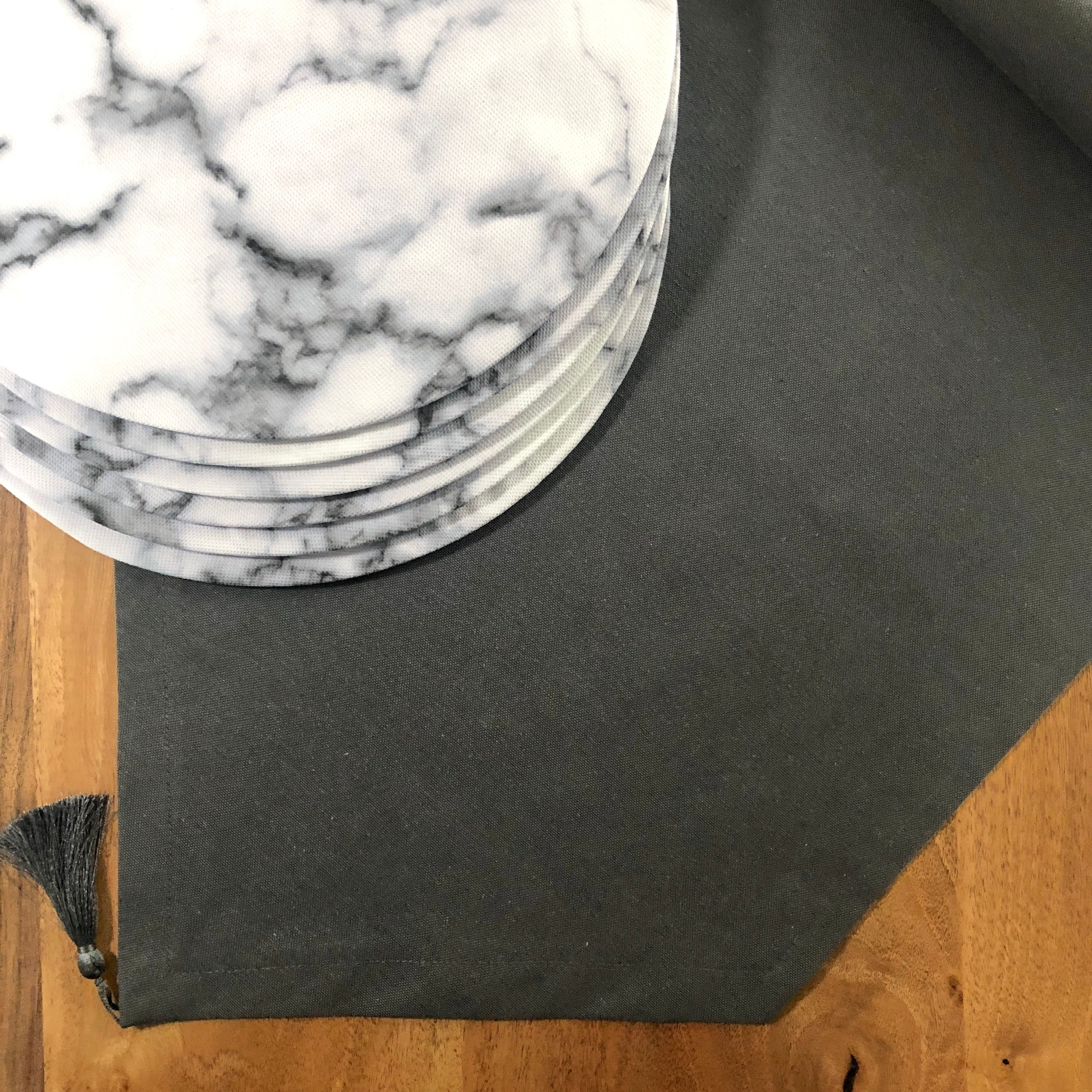 Beyaz Mermer Desen Takım 3