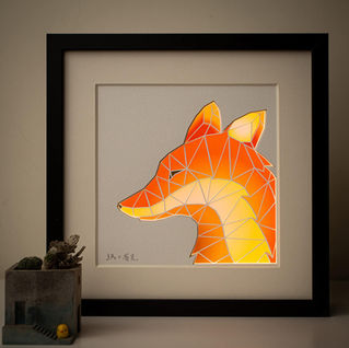 【狐】日本神社的守護者 立體紙雕夜燈