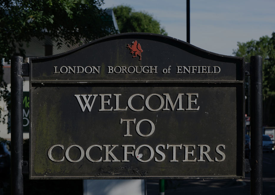 Sign for cockfosters in enfield served by commercial mortgages north london