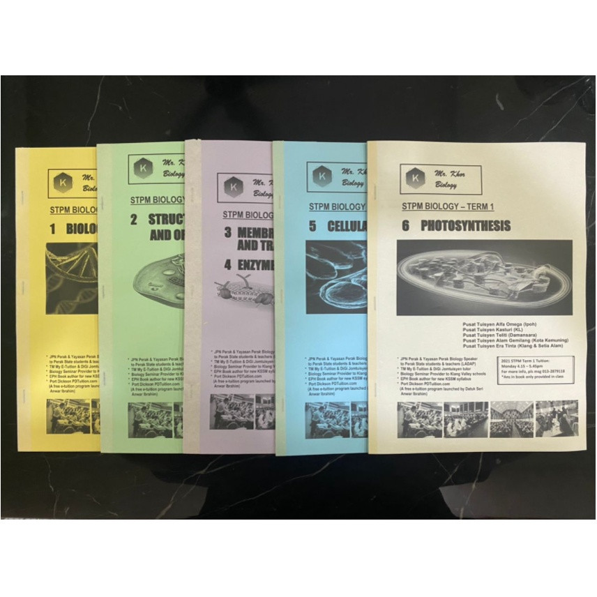 PR6 STPM TERM 1 BIOLOGY NOTES (5 BOOKS - SINGLE SIDED 177 PAGES)
