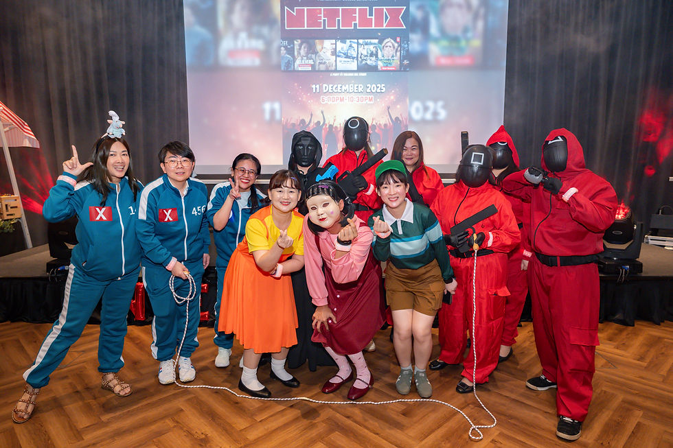 Emcee Singapore - Fans of Squid Game dressed in costumes inspired by the popular Netflix series.