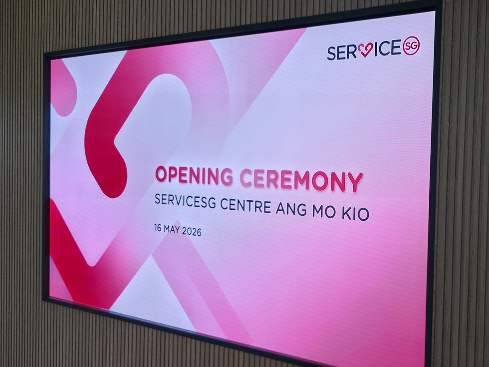 Emcee - Opening ceremony announcement at ServiceSG Centre Ang Mo Kio, scheduled for May 16, 2026.
