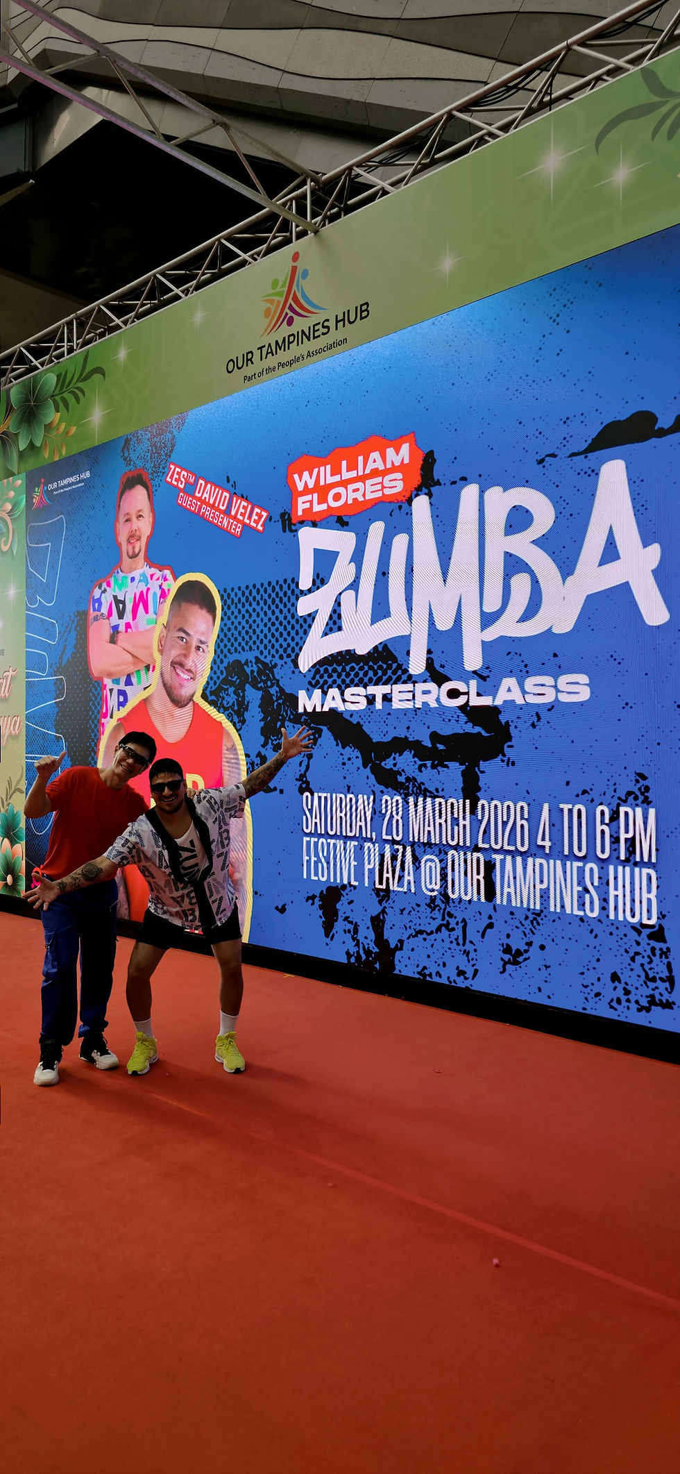 Emcee - Emcee Ivan and William Flores at the Zumba Masterclass by Our Tampines Hub.