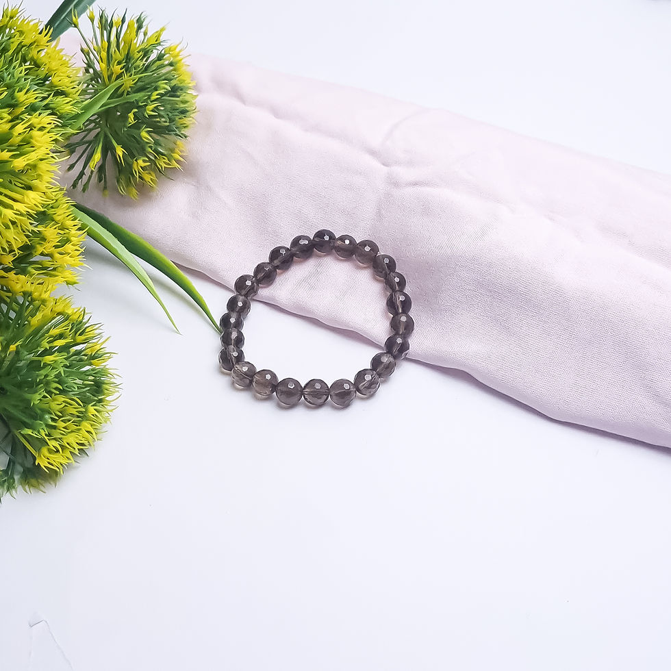 Thumbnail: Smoky Quartz Faceted Healing Bracelet - Protection & Grounding