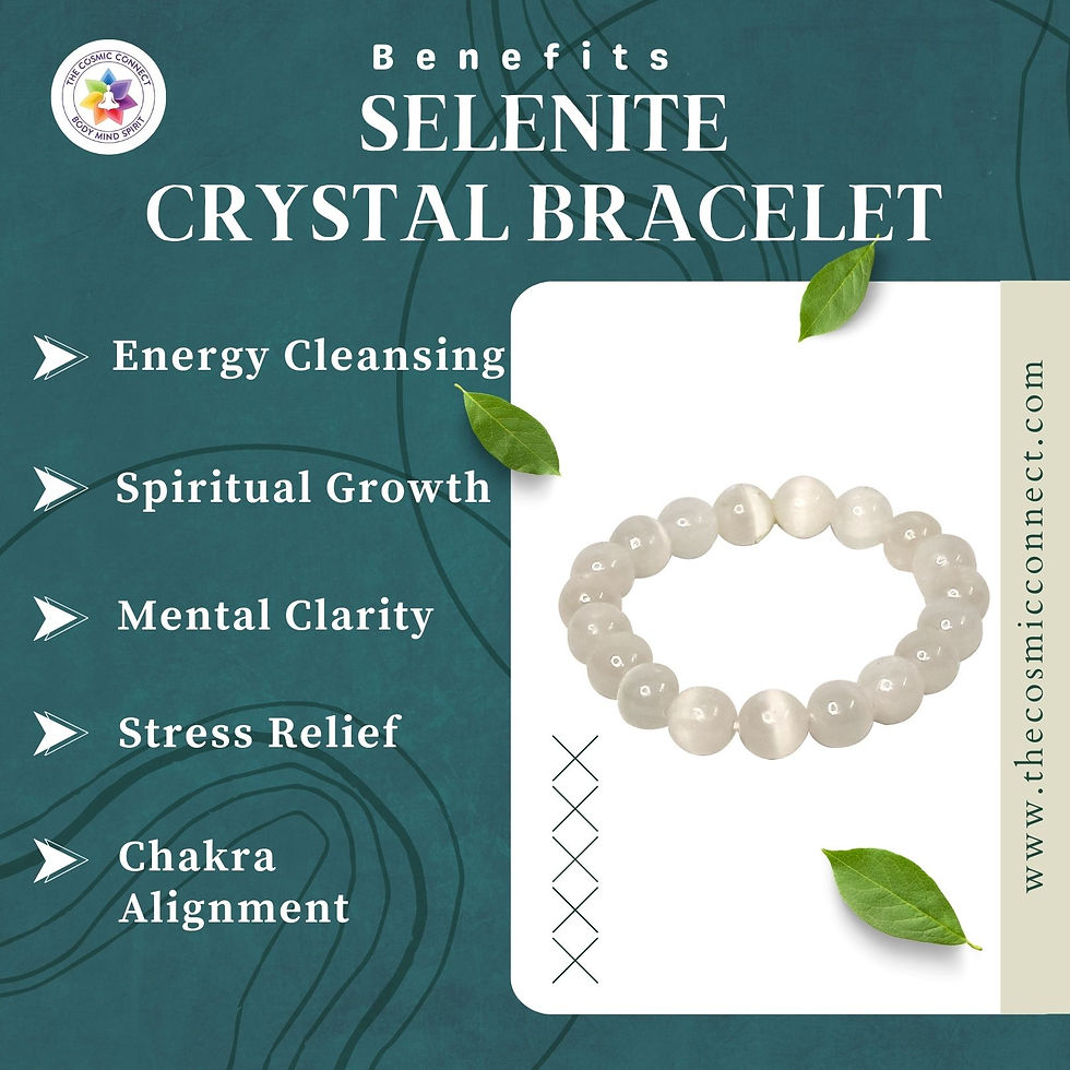 Thumbnail: Natural Selenite Healing Bracelet - Enhances Clarity & Cleanses Aura