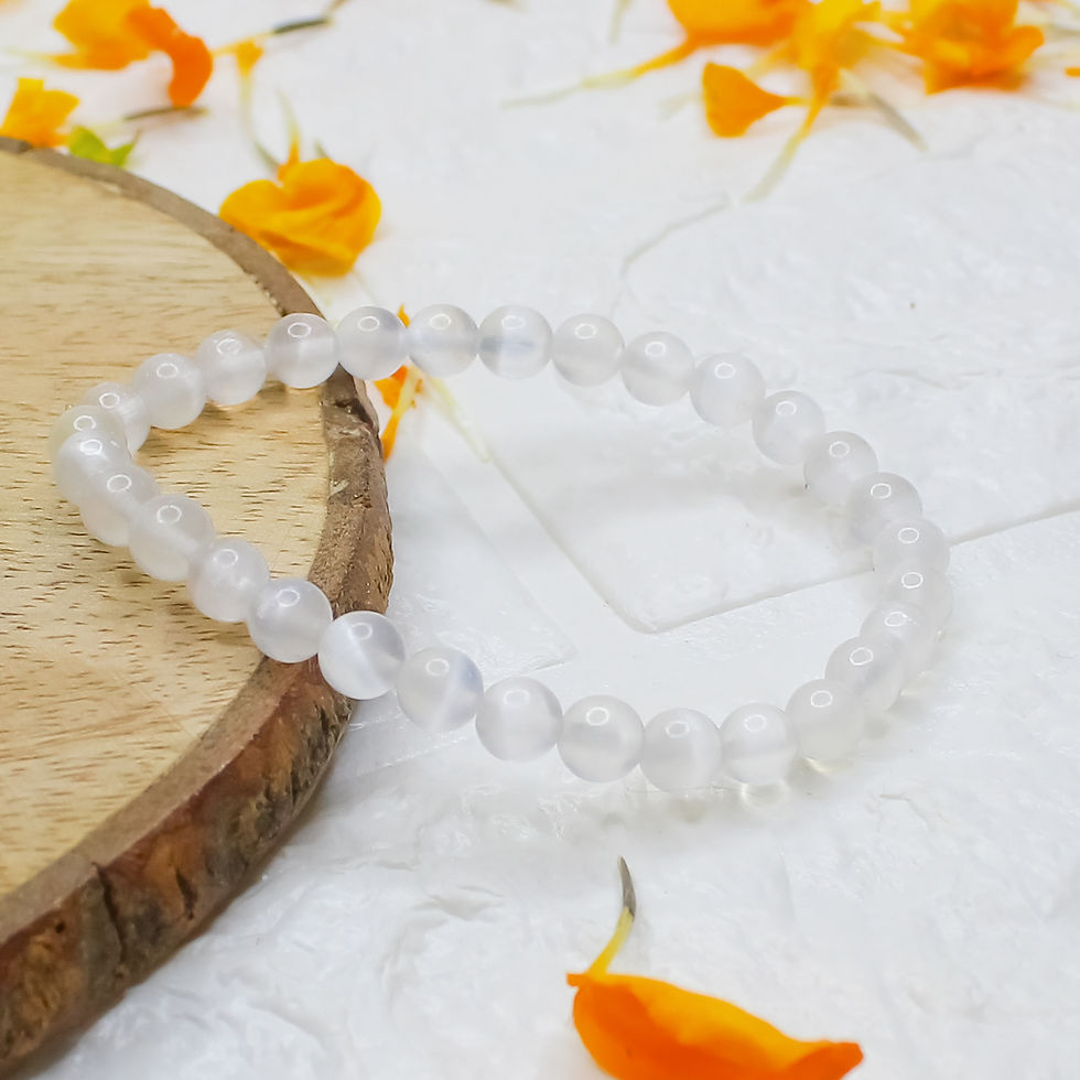 Natural Selenite Healing Bracelet - Enhances Clarity & Cleanses Aura