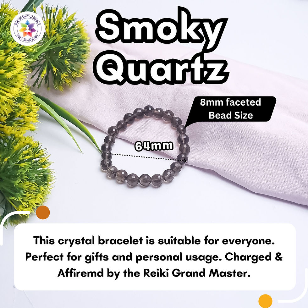 Thumbnail: Smoky Quartz Faceted Healing Bracelet - Protection & Grounding