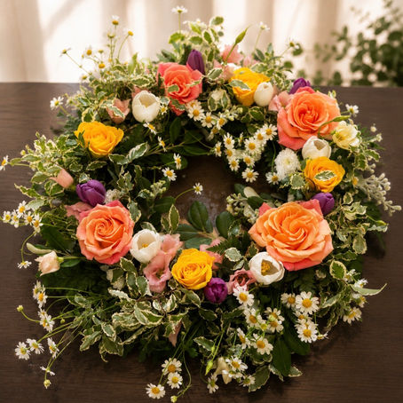 Beautiful Spring Funeral Wreath in Alton, Hampshire