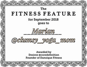 My "Fitness Feature" for September 2018