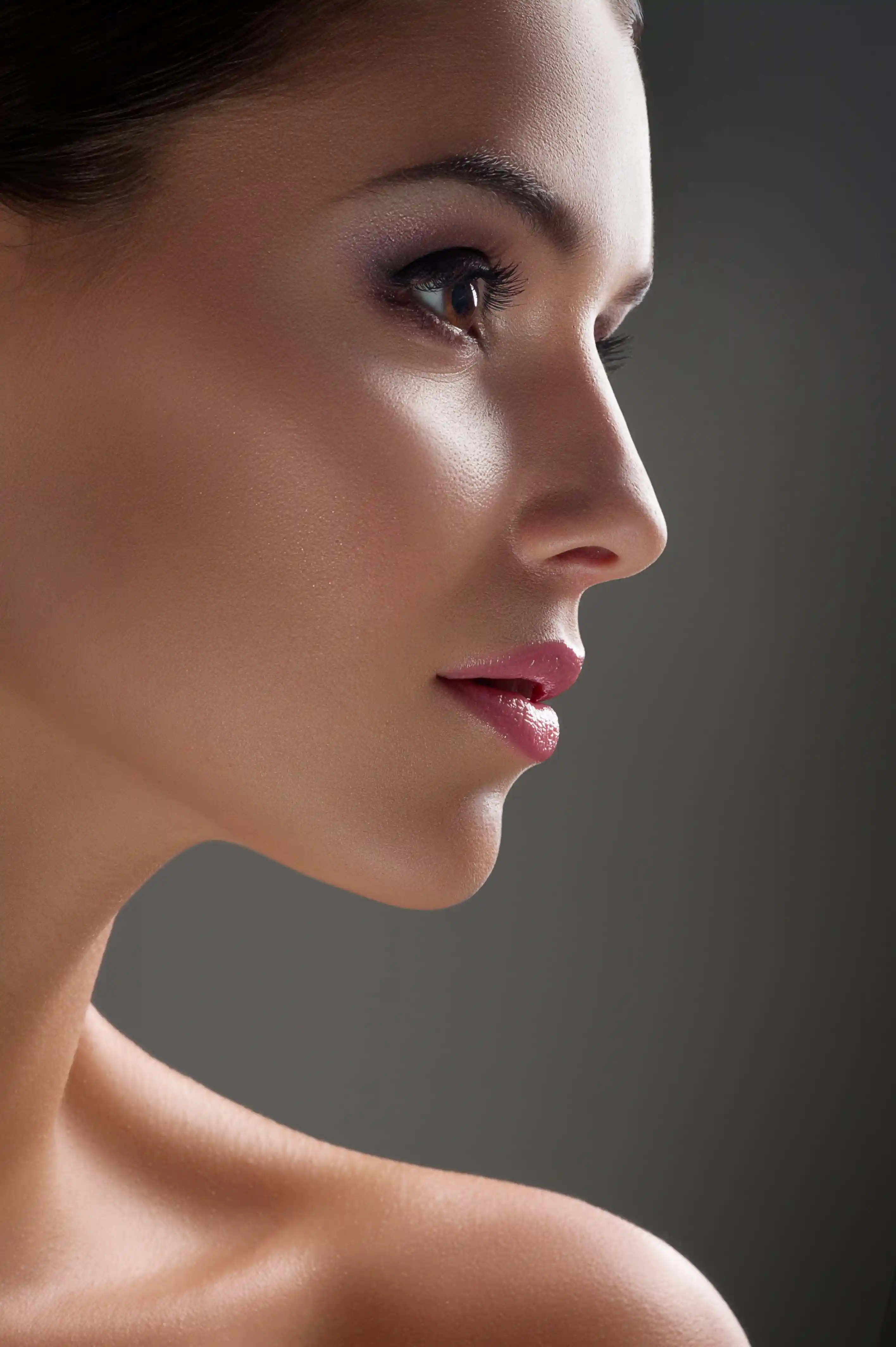 A beautiful woman with pretty nose after a rhinoplasty operation
