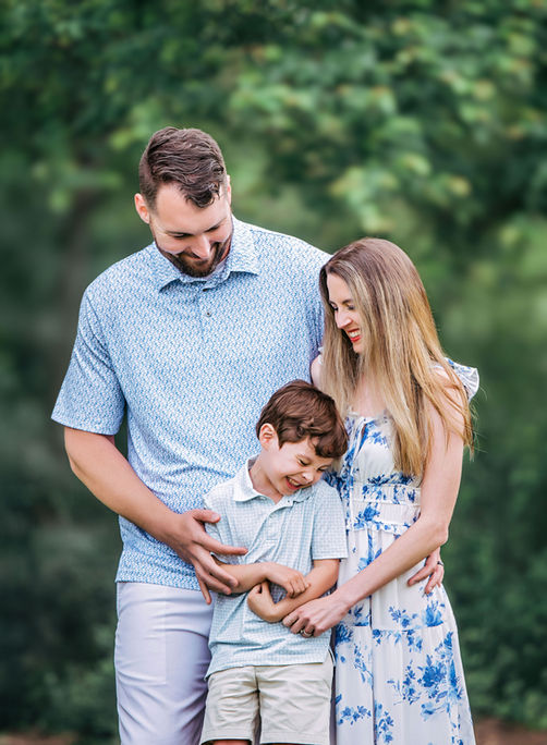Happy family portrait outdoors