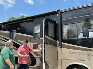 Call us today at 337-469-3060 to schedule an appointment for a free appraisal of your RV. We consign Motor Homes, Travel Trailers, and Fifth Wheels.
Please bring the following paperwork with you:
Original title or original registration receipt if you have a lien holder.
Lien holder information (Name, account number, phone number, and payoff amount).
Proof of Auto Liability Insurance for RV.
Driver's License (We need to make a copy for our files).
Extended Warranty documents if any.
Please do the following before bringing us your camper:
Empty all holding and water tanks on your RV.
Remove all personal items, dishes, and cleaning supplies from the RV.
Have your motor home fuel tank at least half full. This allows us to start the engine and generator on a regular basis to help keep it in good condition.
Have at least 1/2 tank of propane so that we can show the buyer that all appliances are working (oven, stove, refrigerator, and water heater).