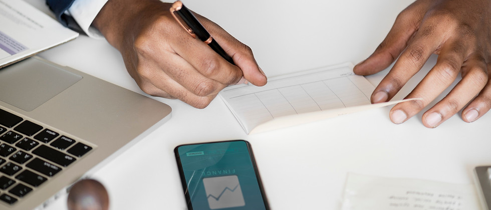 Bookkeeper reviewing receipts