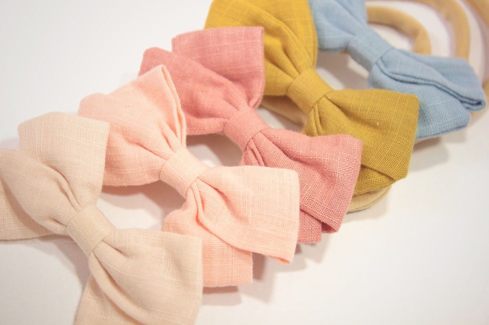 Thumbnail: Cotton Bow Headband in Blue 