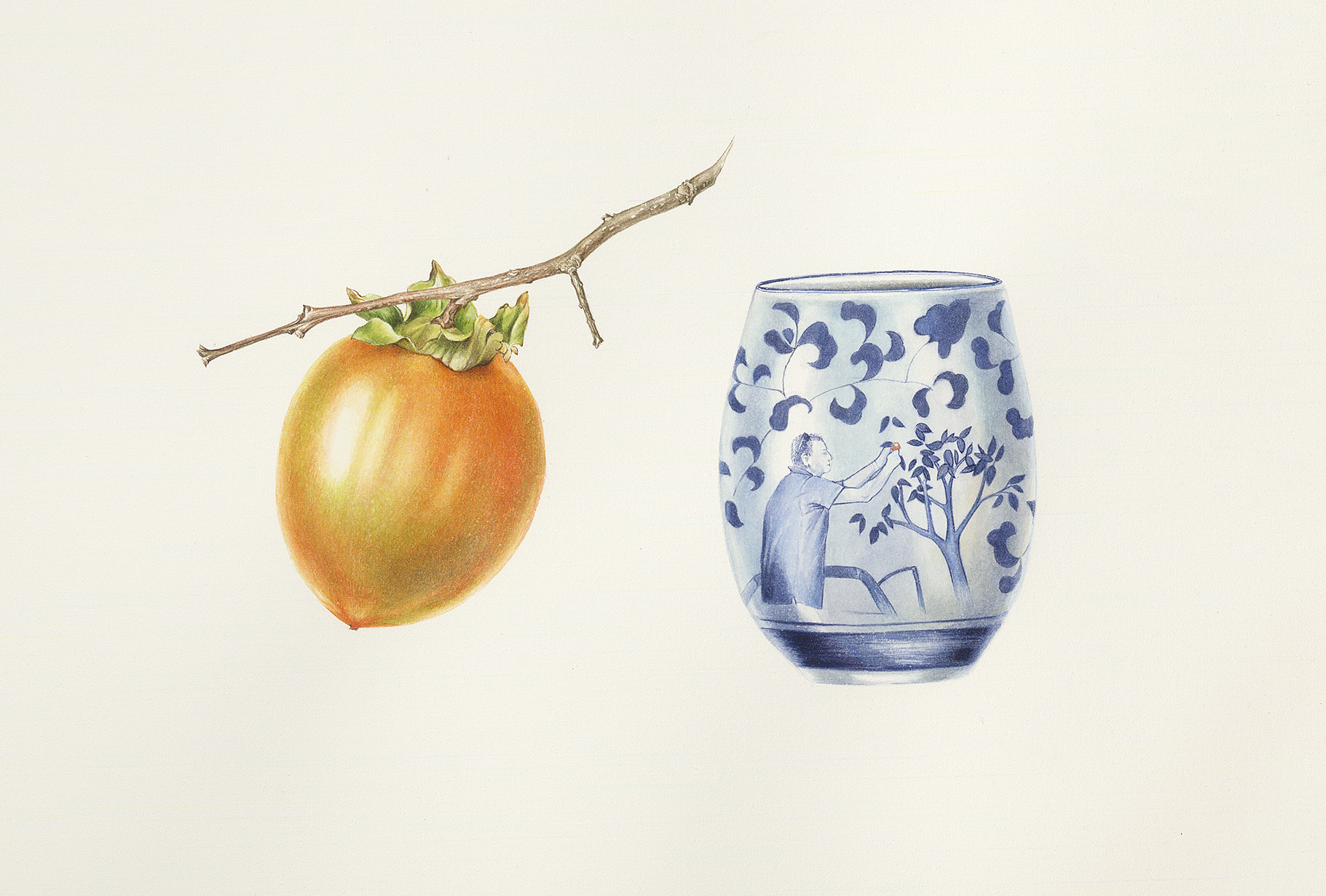 Persimmon and cup