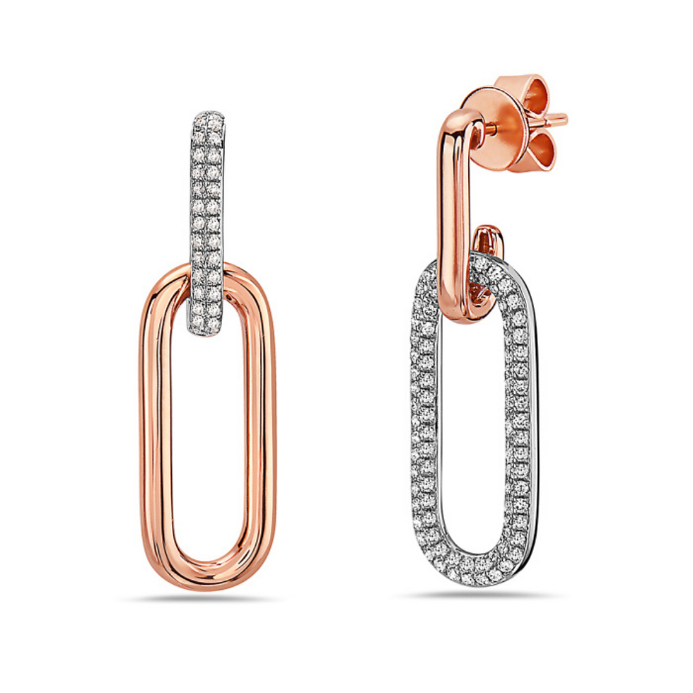 14 Karat Two-tone Diamond Earrings