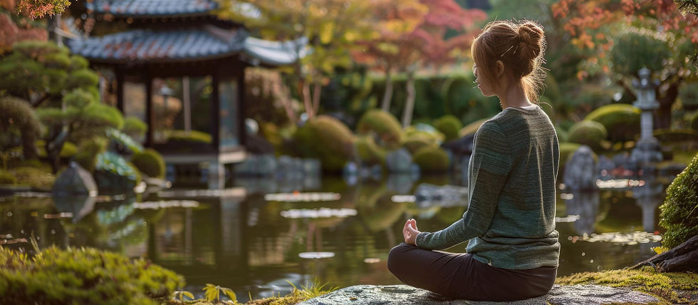 zen dans un jardin japonais créée par un paysagiste proche de chantilly