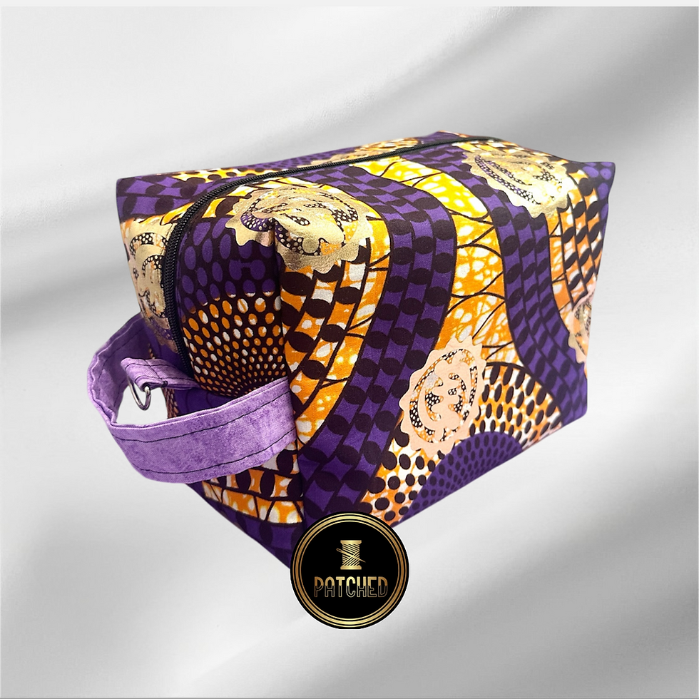 Metallic Purple Makeup Boxy Bag