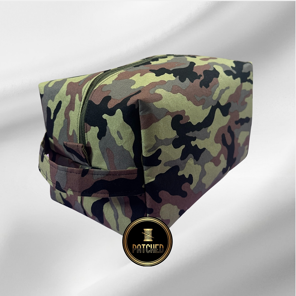 Green Camo Makeup Boxy Bag