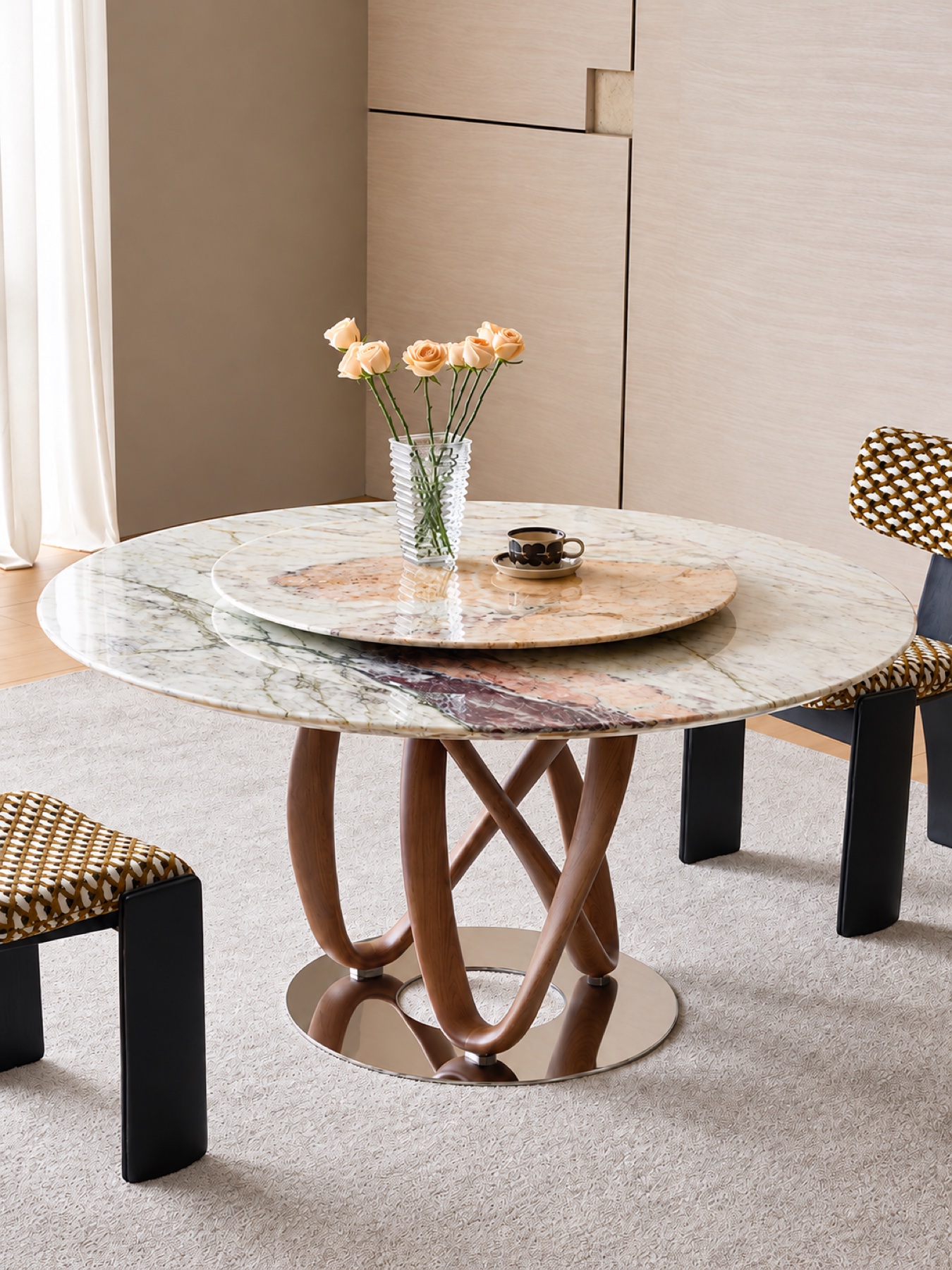 Stone dining furniture example from Iridato catalogue