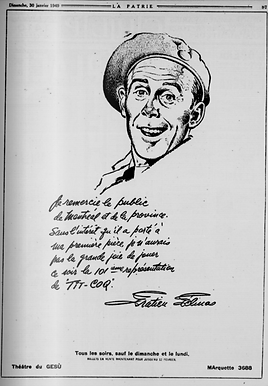 Lettre de Gratien Gélinas Ti-Coq