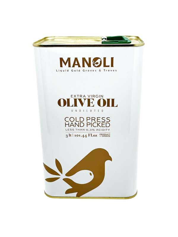 Manoli Canoli Greek Extra Virgin Olive Oil, 3L Tin