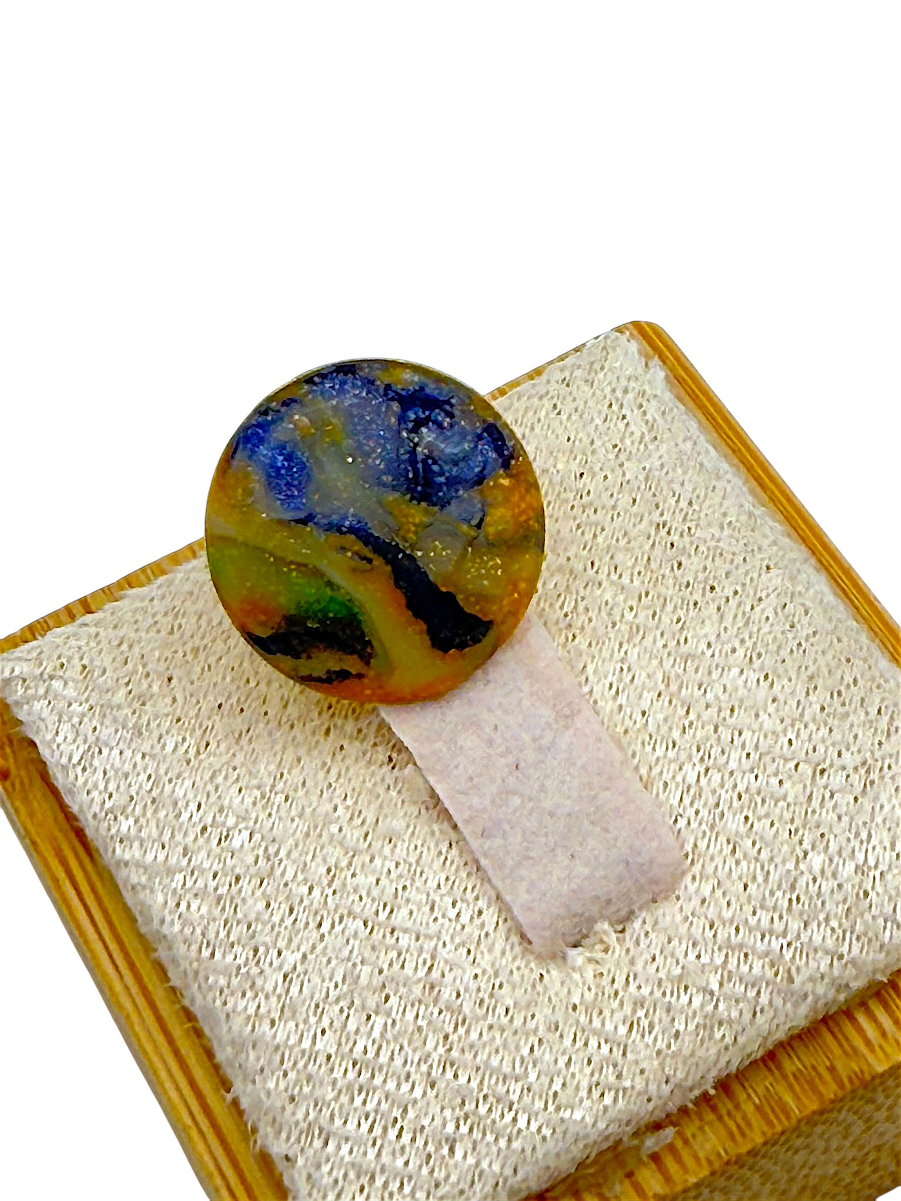 Orange Earth and Gemstone Tie Tack