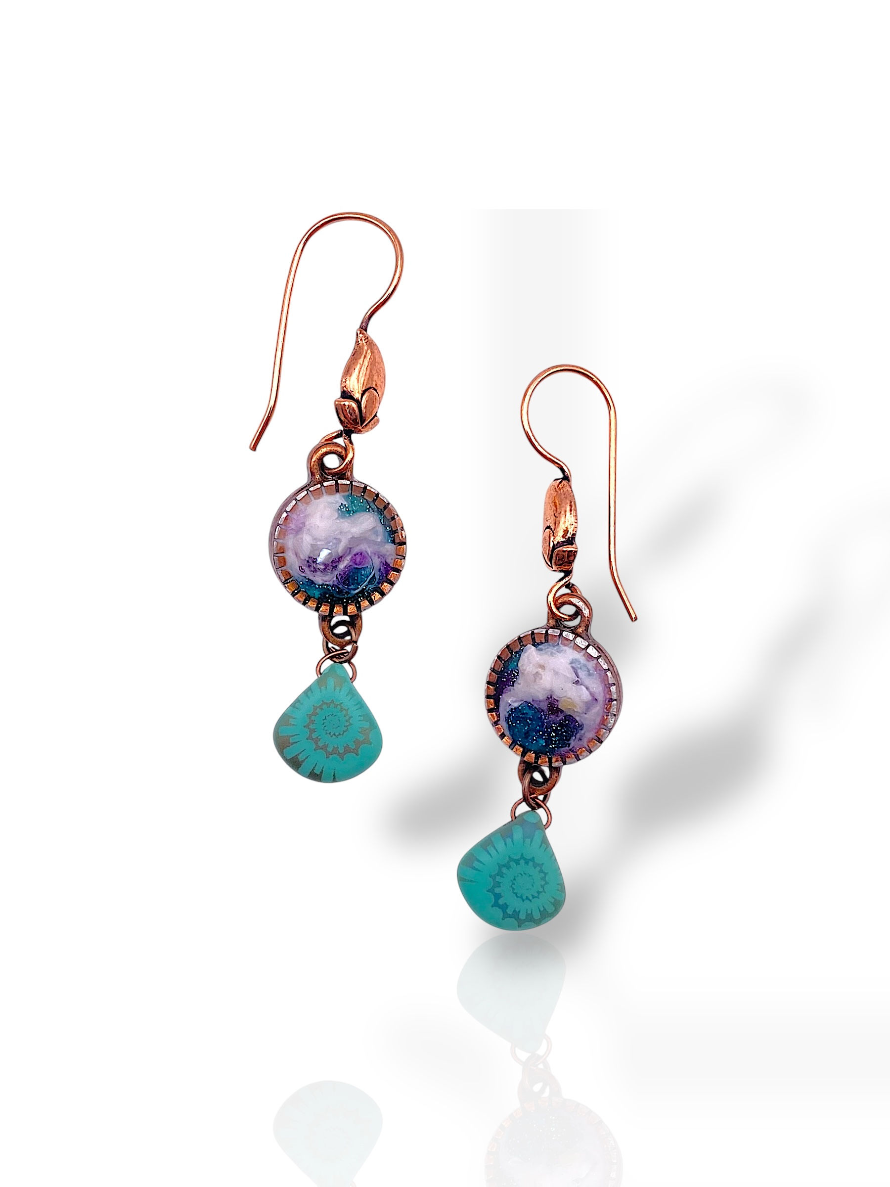 Rainbow and Copper Earrings