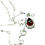 Thumbnail: Teardrop Garnet Sterling Silver Waves Necklace
