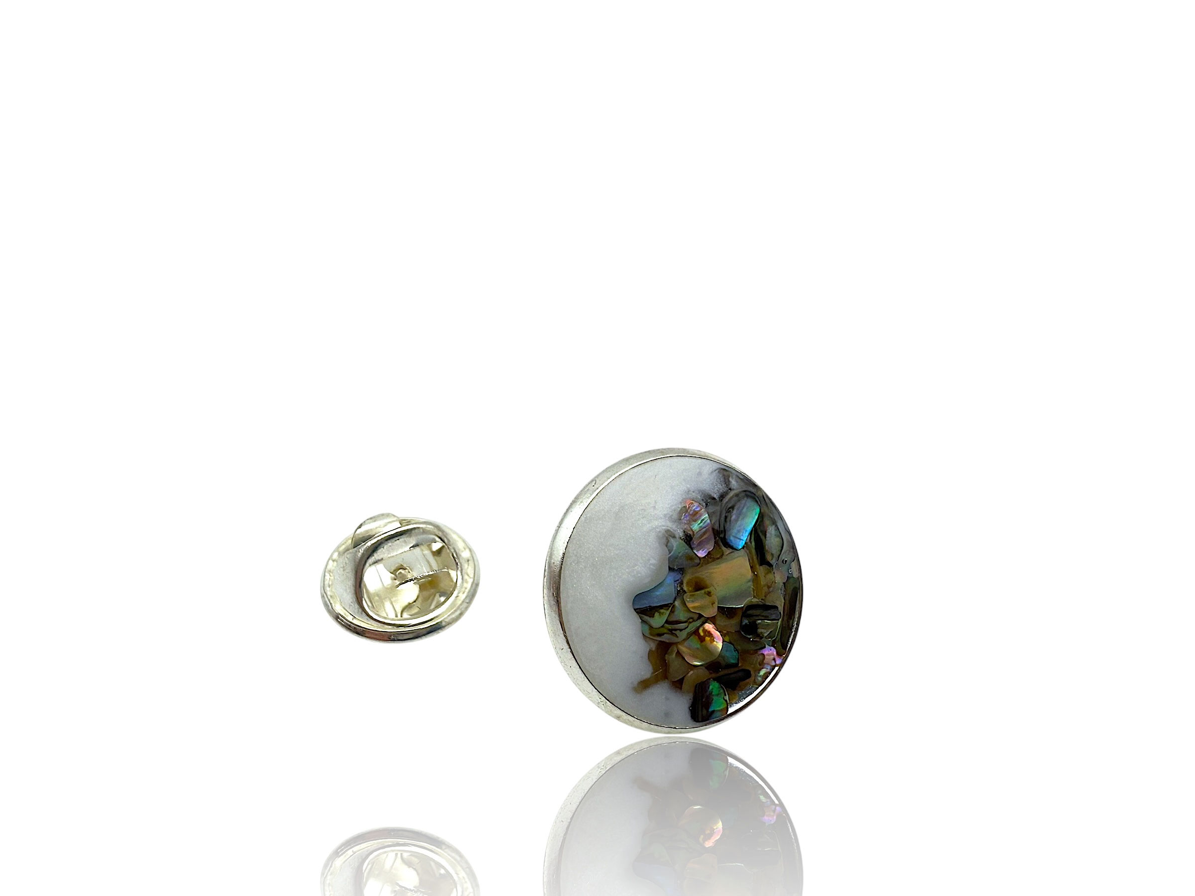 Abalone & Moonstone Tie Tack
